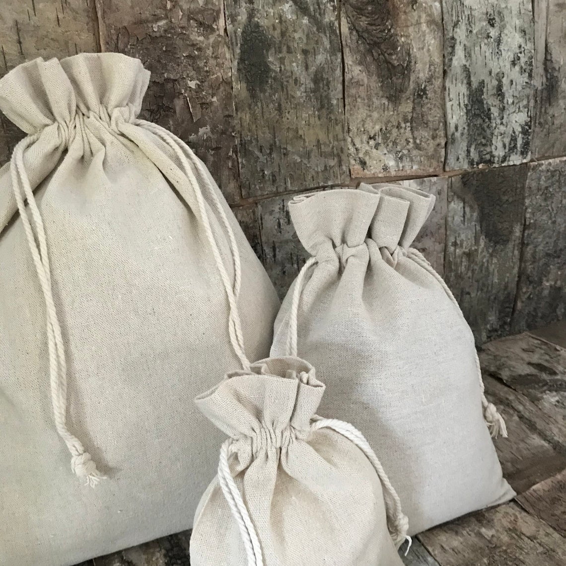 Re-usable Linen Drawstring Bags • The Hessian Shack